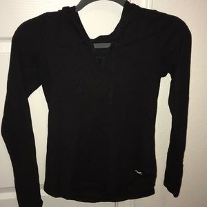 Hollister Lace Up Long Sleeve Shirt with Hood